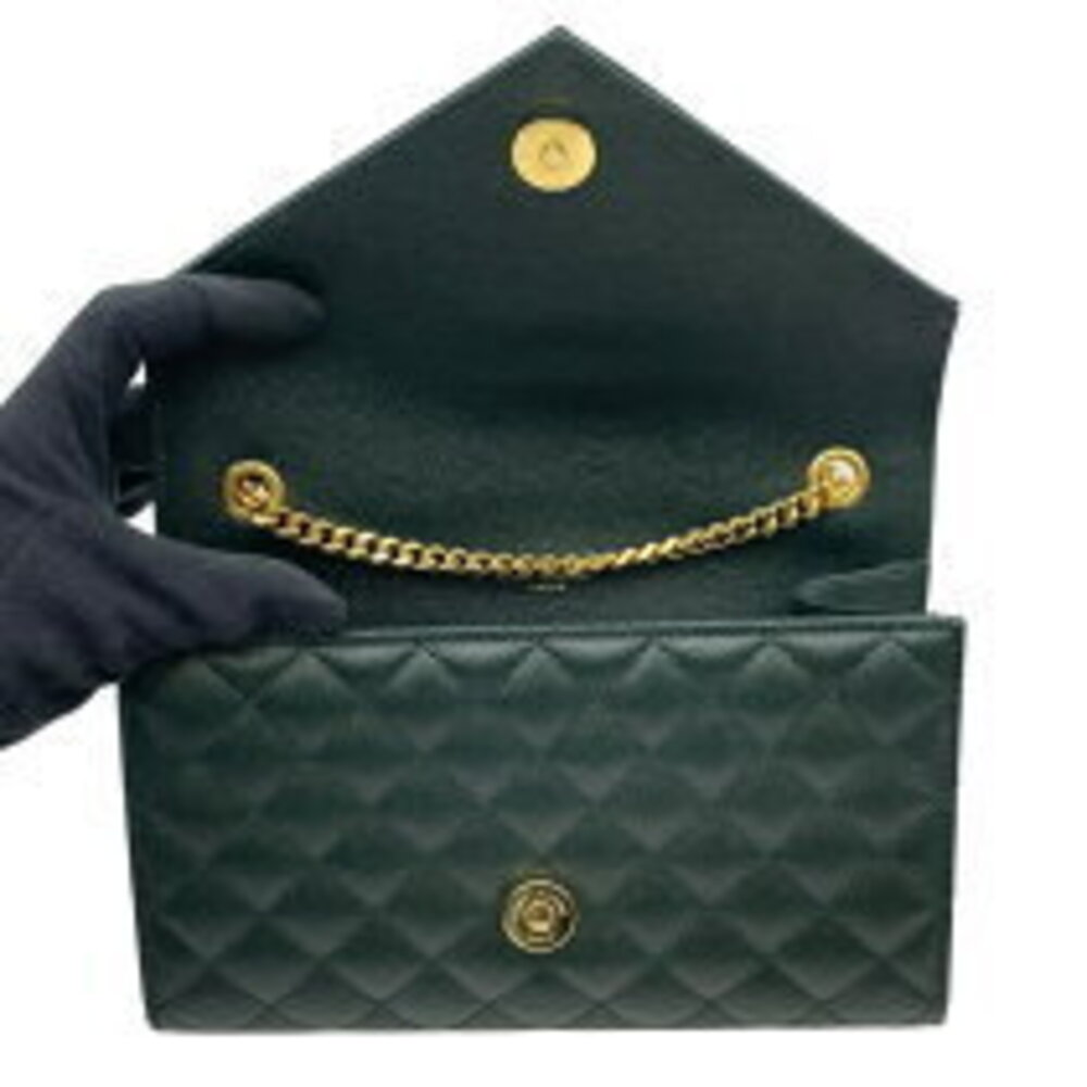 Saint Laurent Cassandra Chain Shoulder Bag Green Hardware Caviar - Picture 7 of 11